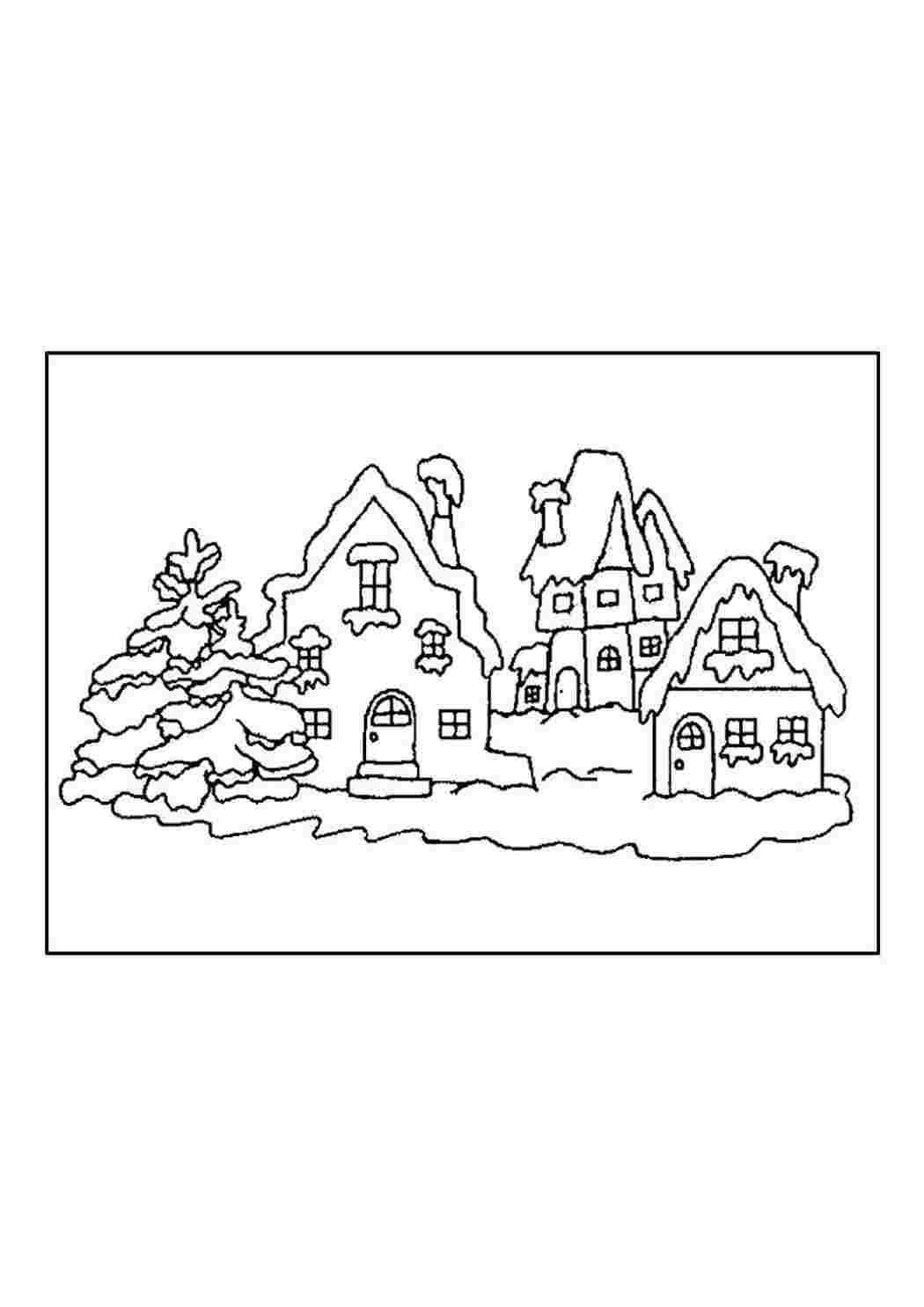 Раскраска Зимний домик