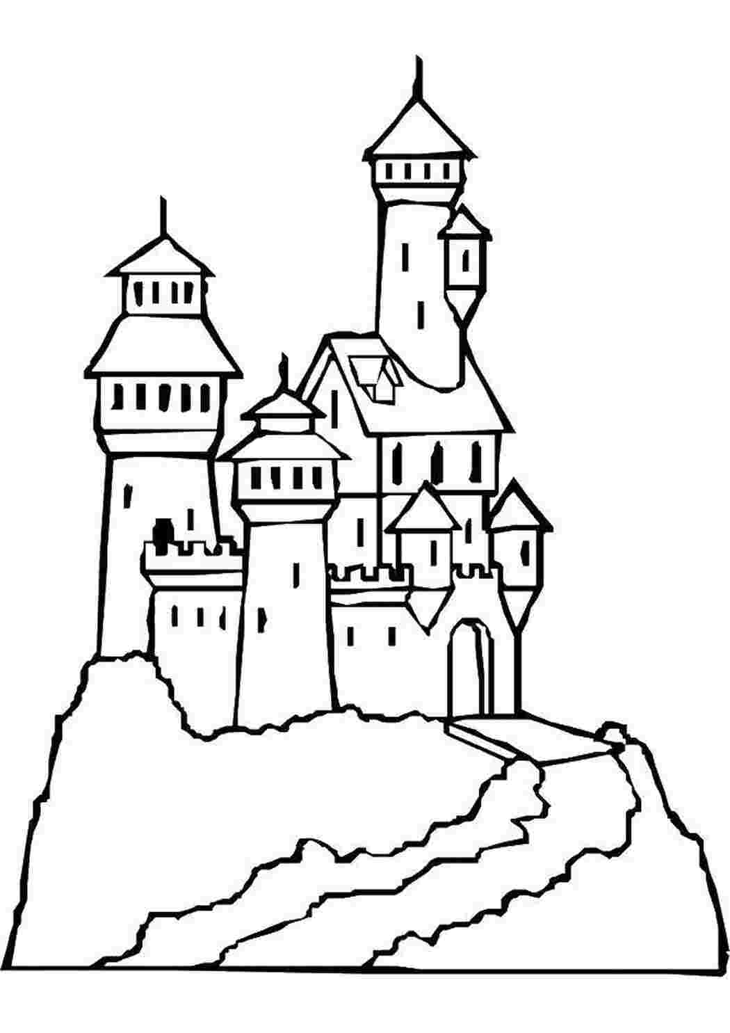 Раскраски Сказки Сказки Губарева  Сказки, Сказки Губарева, Раскраска, Сказки Нубарева, Королевство кривых зеркал, Замок, Гора, Дорога.jpg