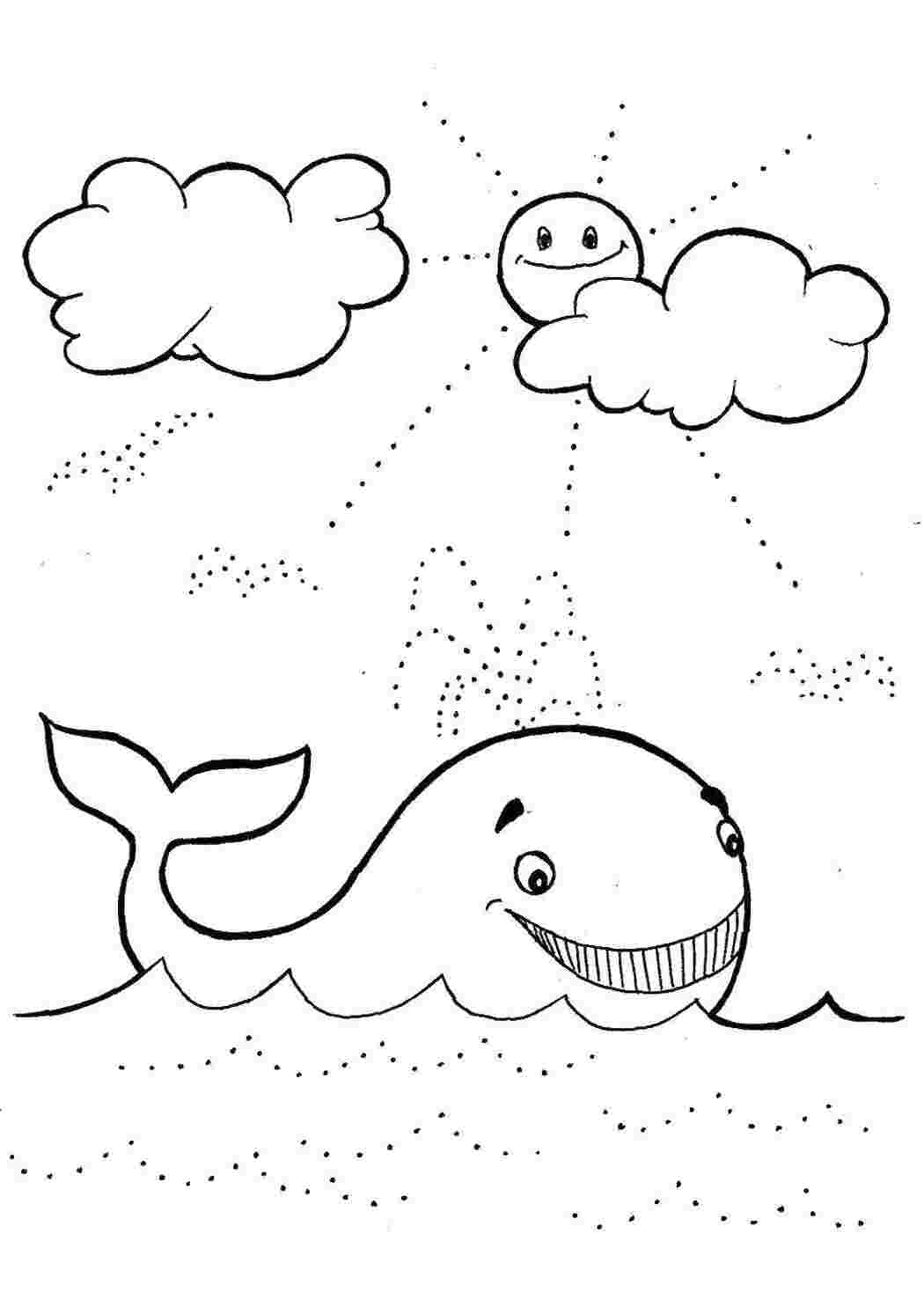 Раскраски Обведи по точкам кита раскраски обведи по точкам , кит