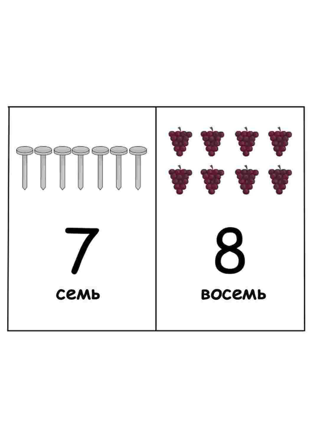 Раскраски Цифра 7 и 8 с цифрами с цифрами