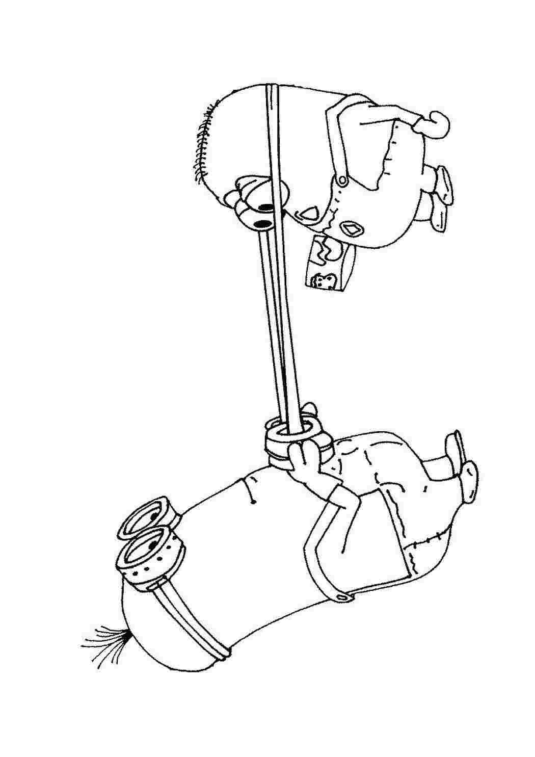 Раскраски, картинки на рабочий стол онлайн, Миньон оттягивает очки другому  миньону Раскраски для детей мальчиков, Скачать бесплатные раскраски с  кузнечиком. Раскраски детские окружающий мир., Узоры пропись для детей,  раскраски с солдатами для