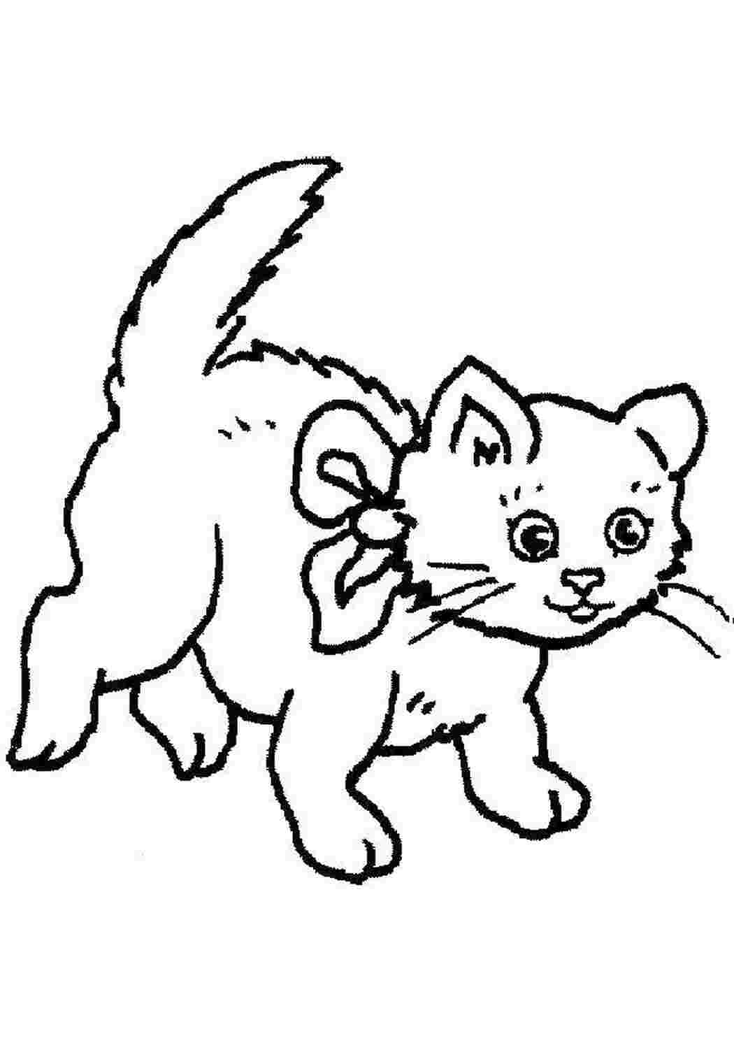 Раскраски Игривый котенок Коты и котята коты, котята, кошки