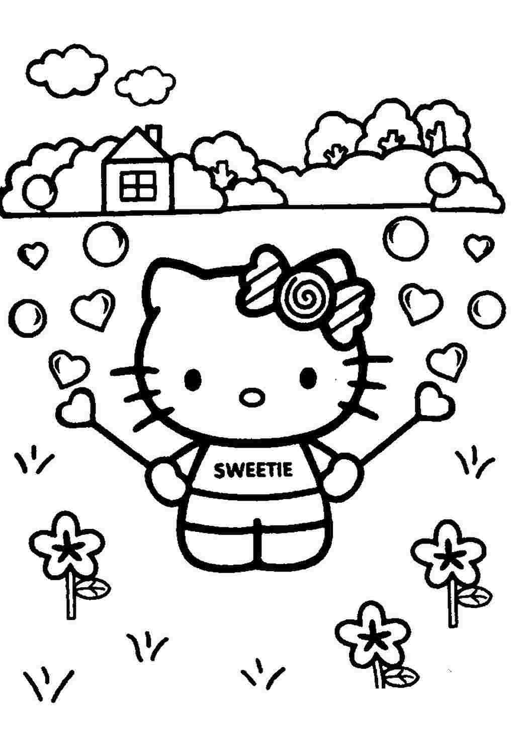 Раскраски Привет Китти раскраски скачать формата  а4 бесплатно Hello Kitty