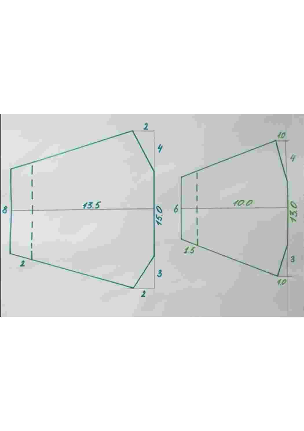 Раскраска Выкройки для медицинских масок