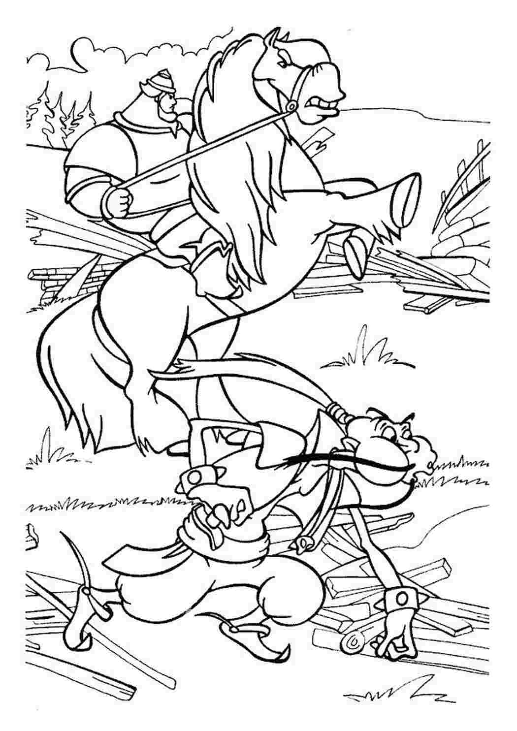 Раскраска Могучий Илья