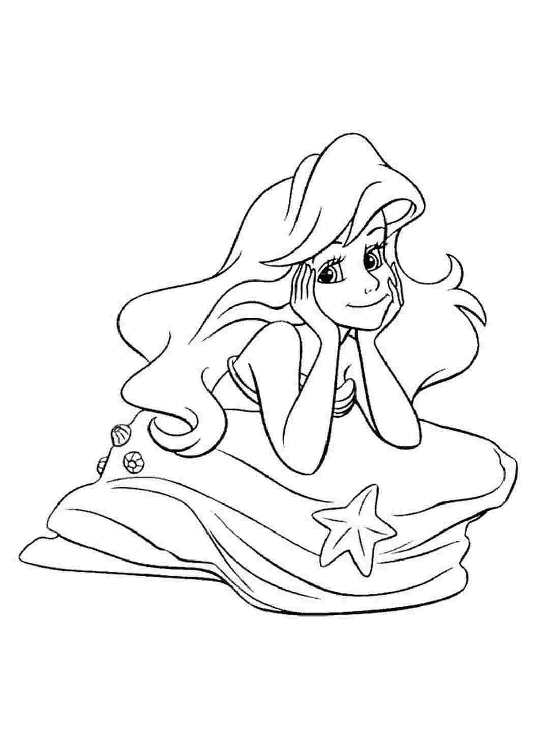 Раскраска Ариэль милашка