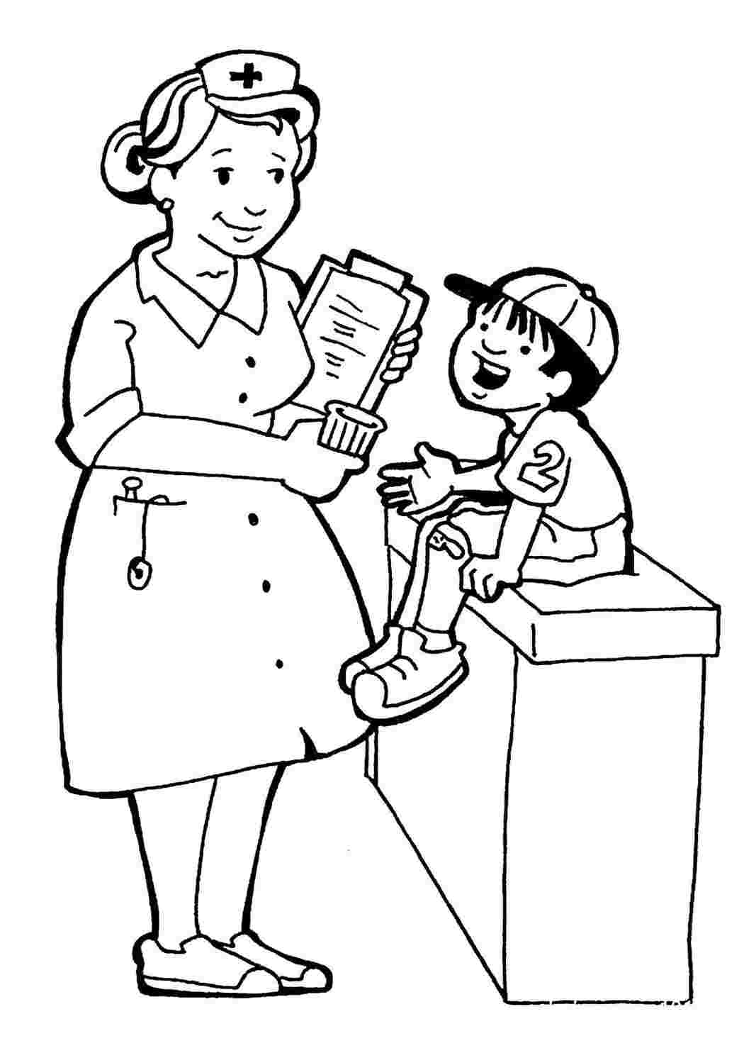 Раскраска Медсестра