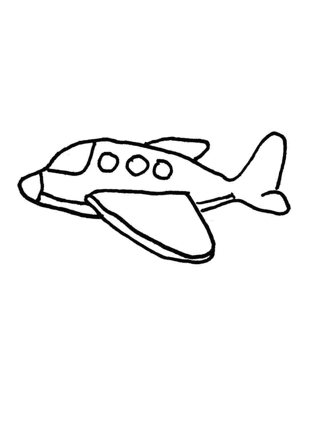 Раскраска самолет для детей 2-3 лет