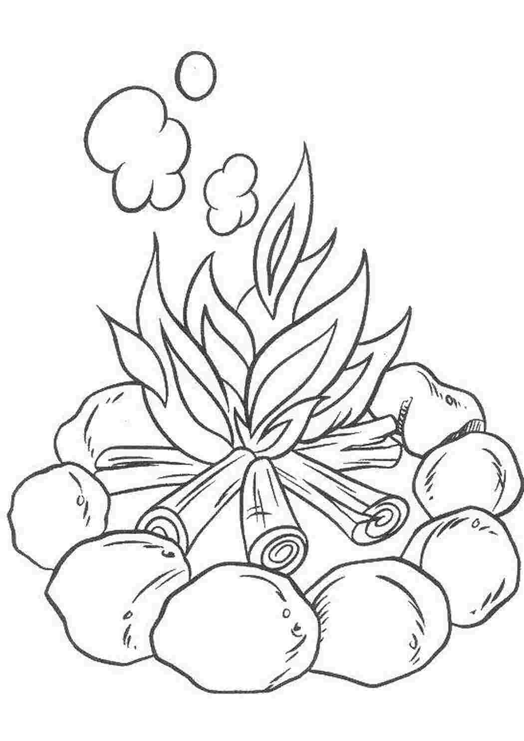 Раскраска Дымок от костра