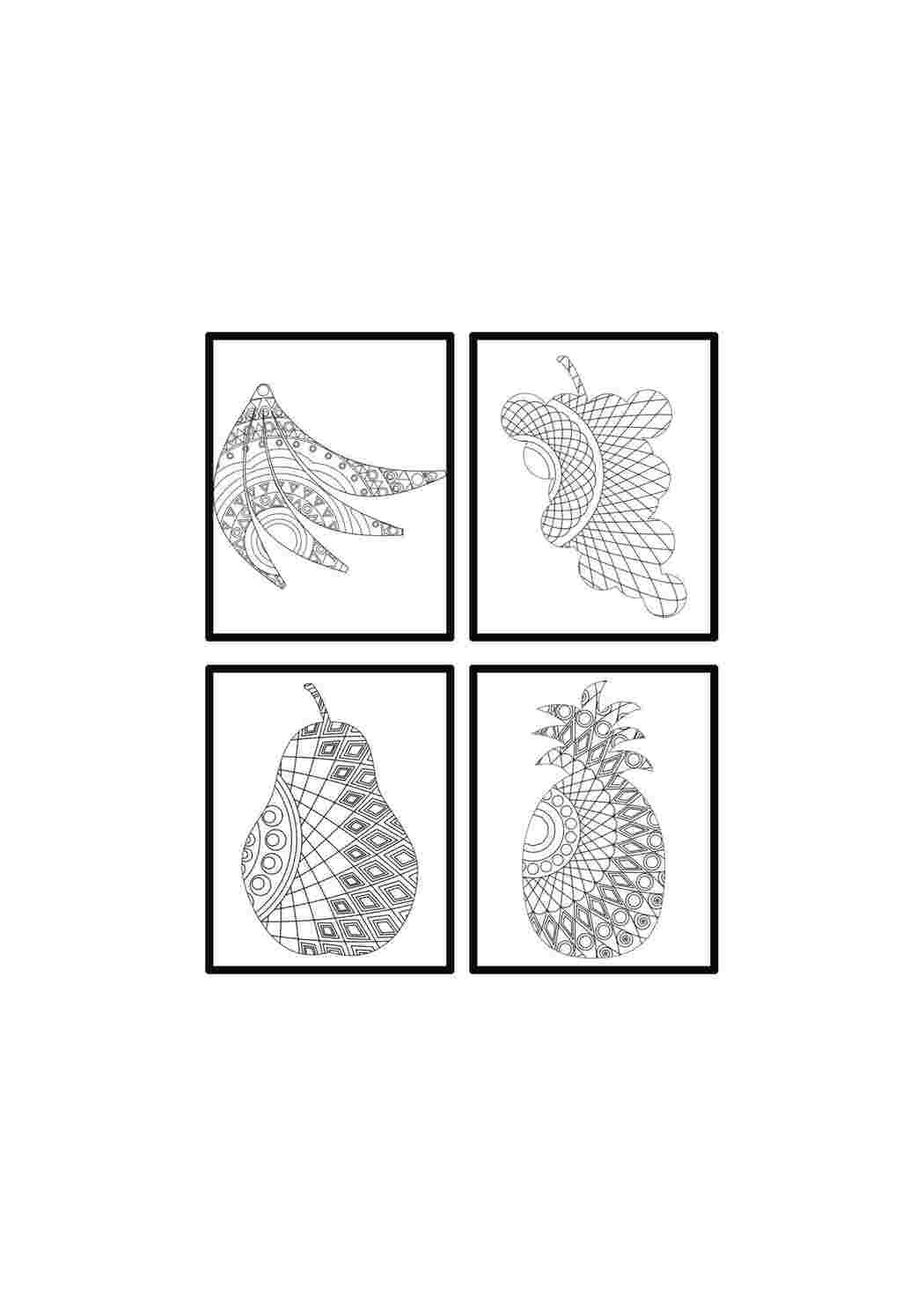 Раскраска Узорные фрукты