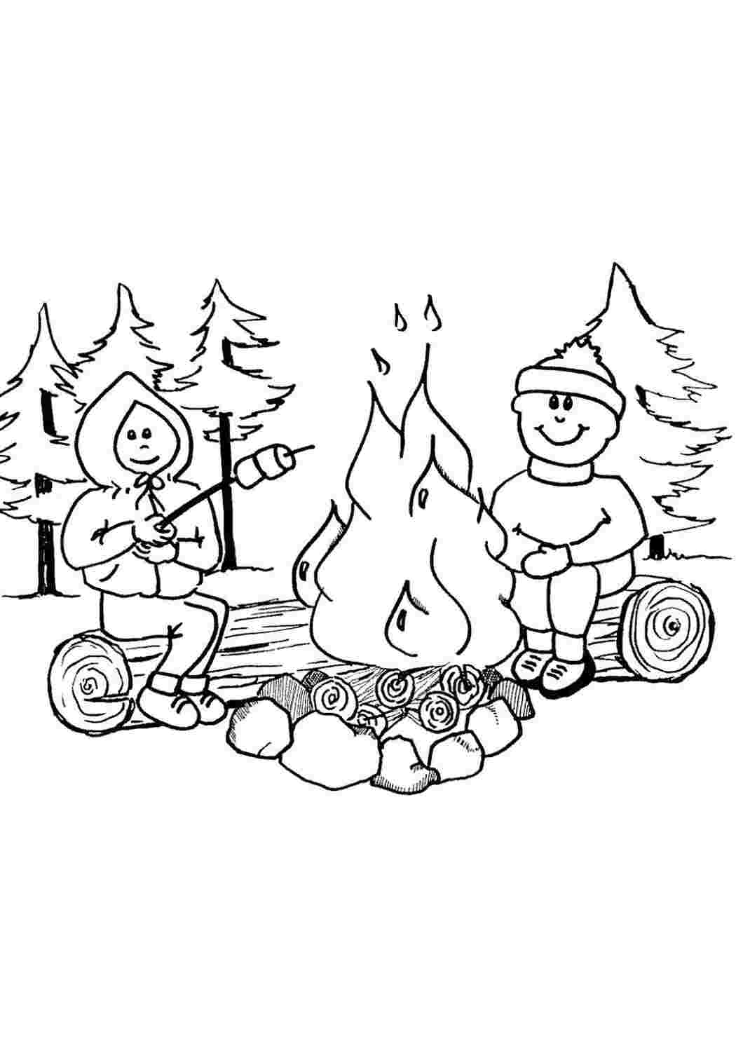 Раскраска отдых на природе