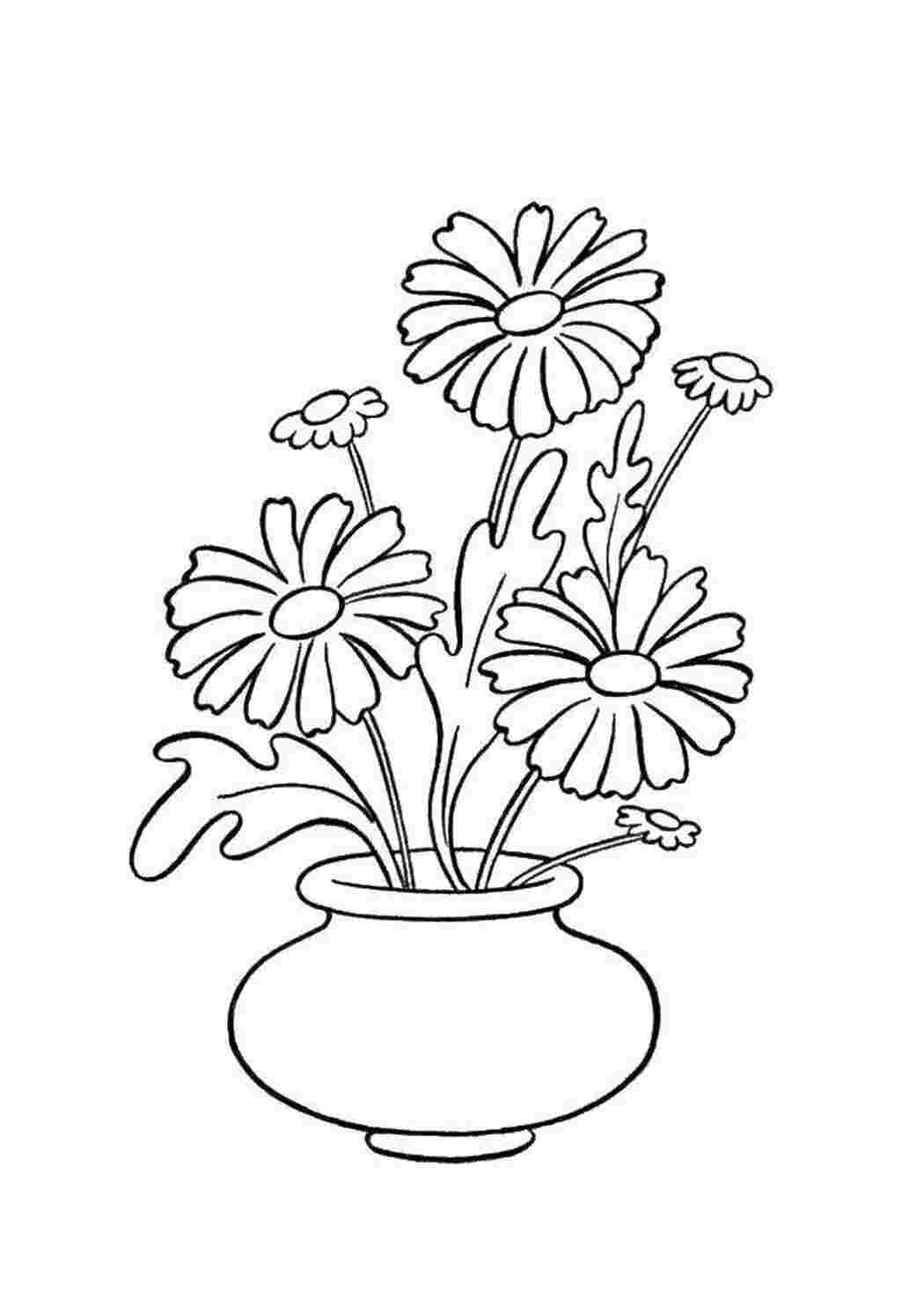 Раскраска Несколько цветочков