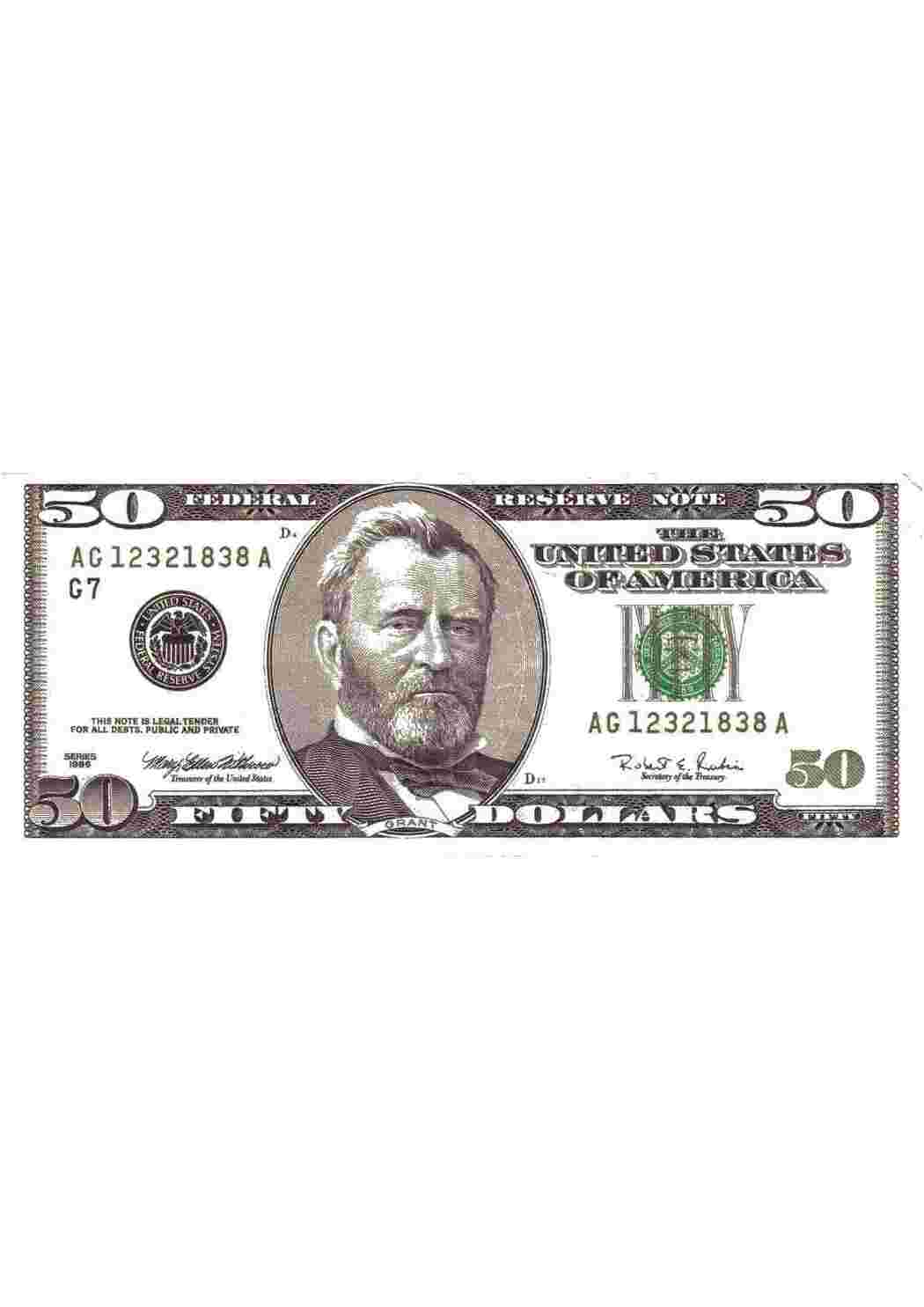 Раскраска 50 долларов