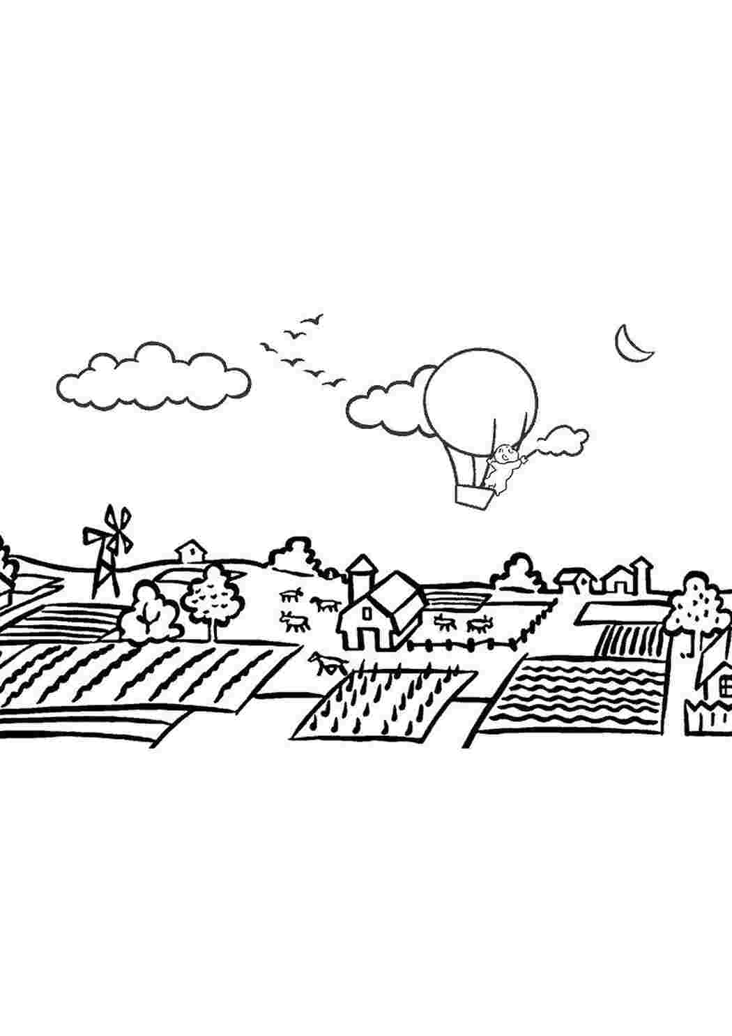 Раскраска Деревня