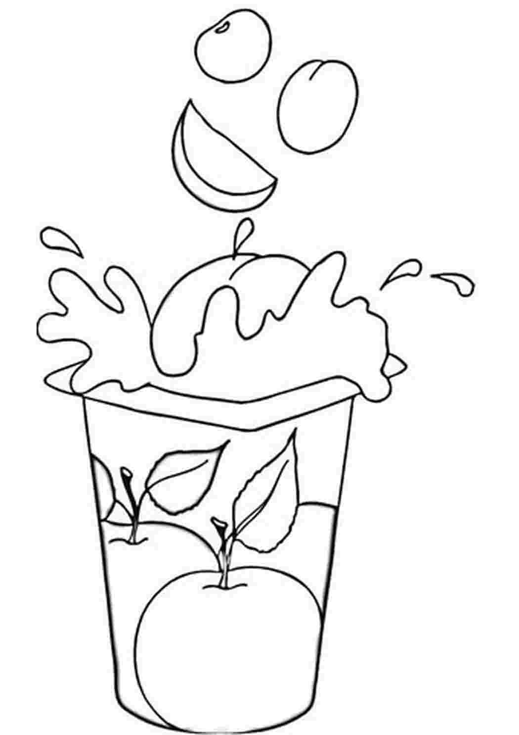 Раскраска йогурт. полезная еда