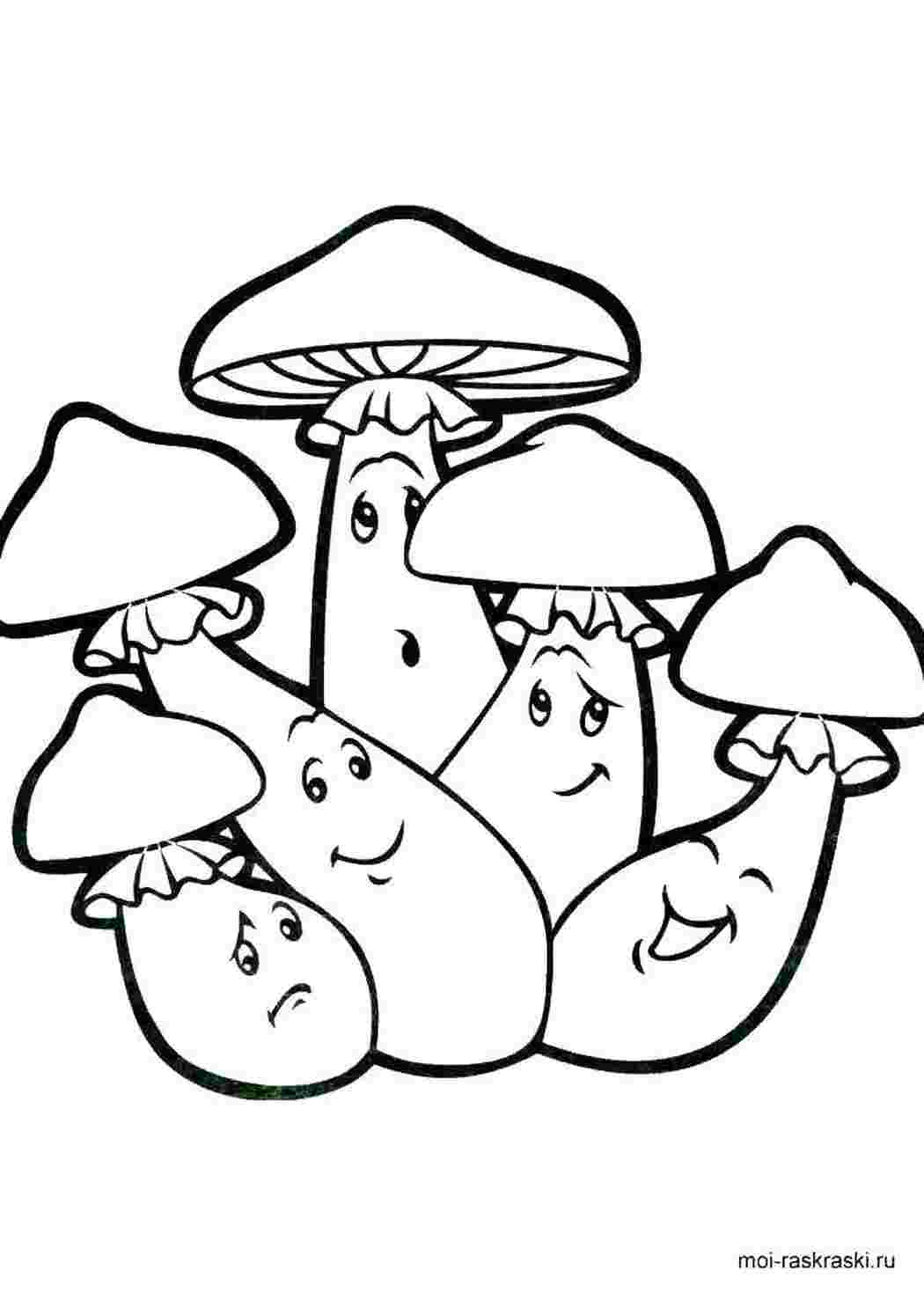 Раскраска Грибочки