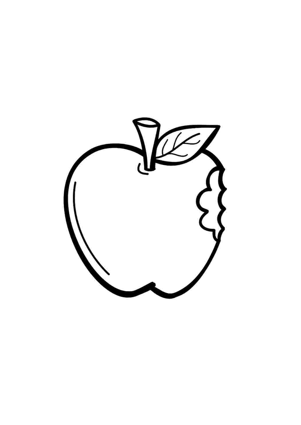 Яблоко раскраска для детей 4-5 лет