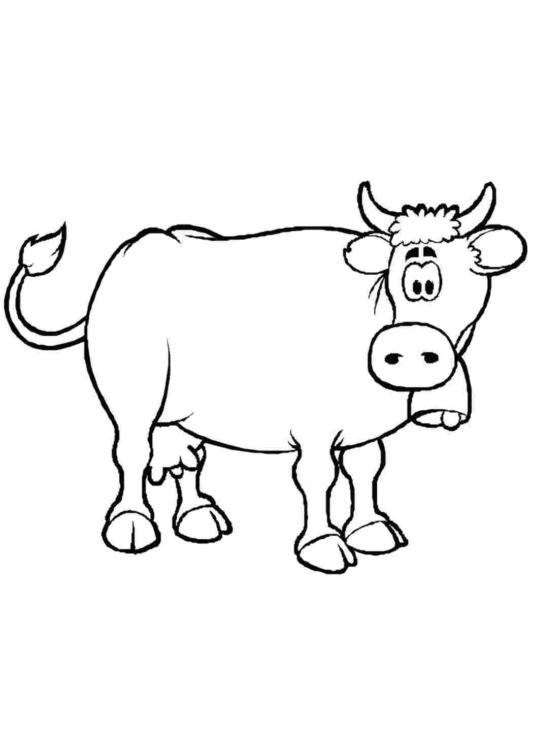 Корова раскраска для детей 2-3 лет