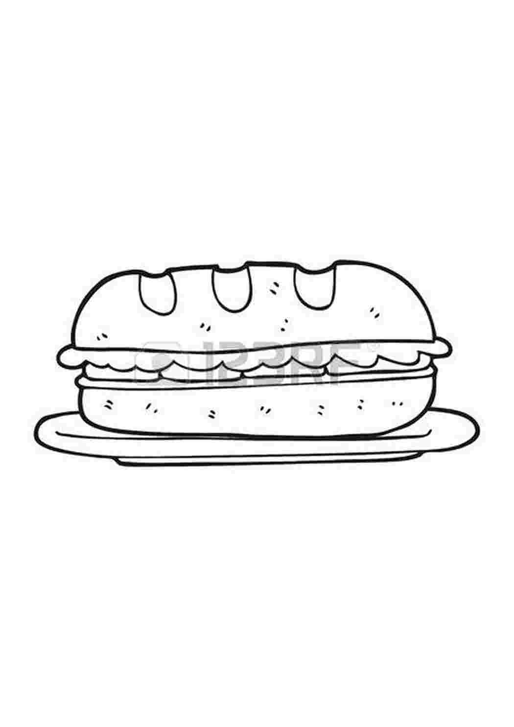 Сэндвич рисунок черно белый