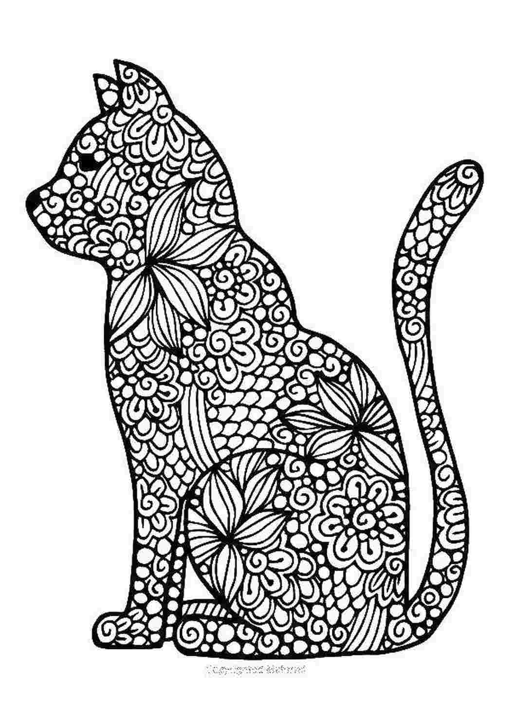 Раскраски для девочек антистресс кошки