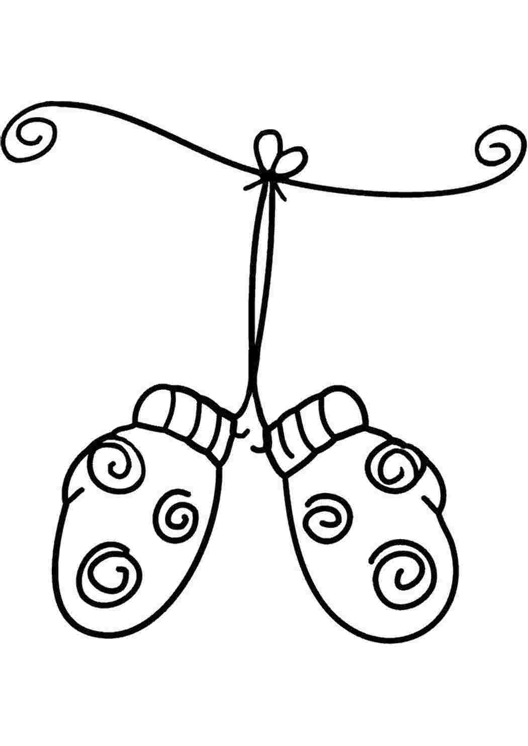 Раскраска Варежки