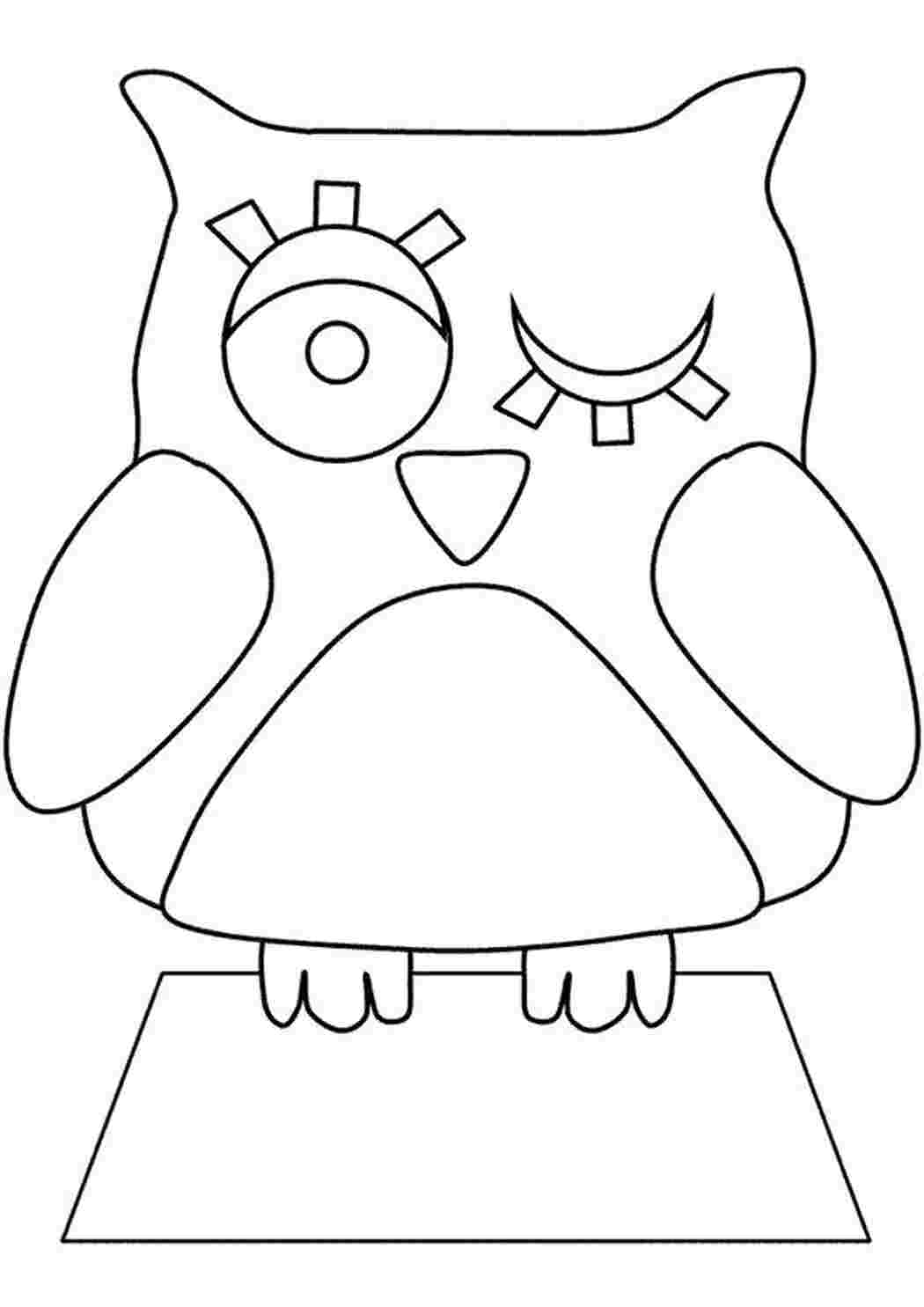 Раскраска сова аппликация