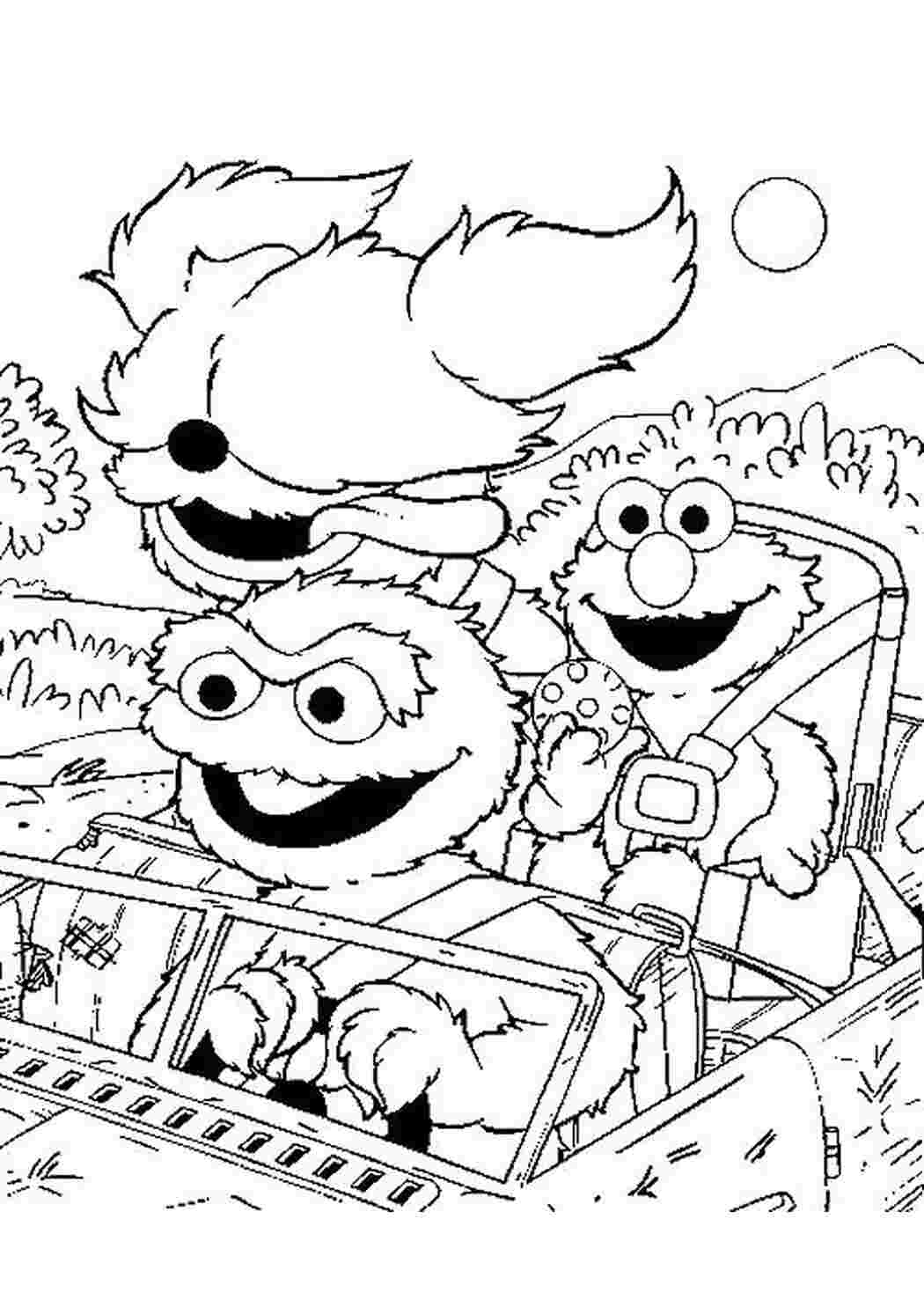 Раскраска улица сезам, мультик. 
