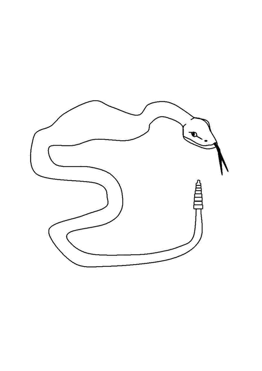 Змея маленькая карандашом для детей
