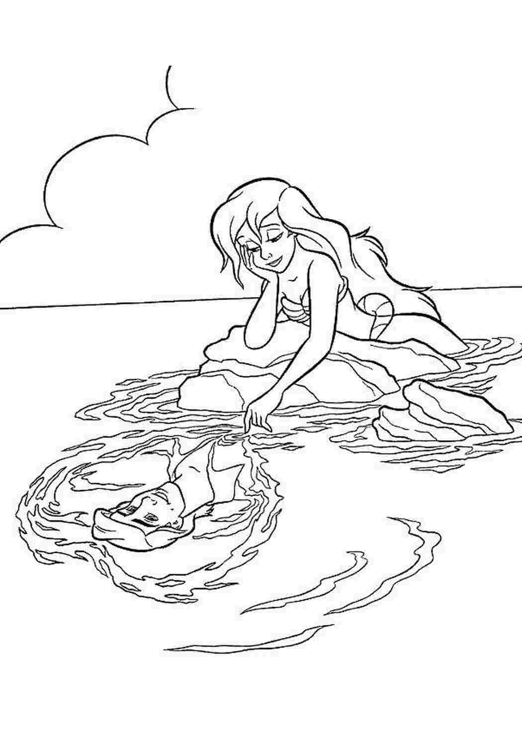 Раскраска Русалочка