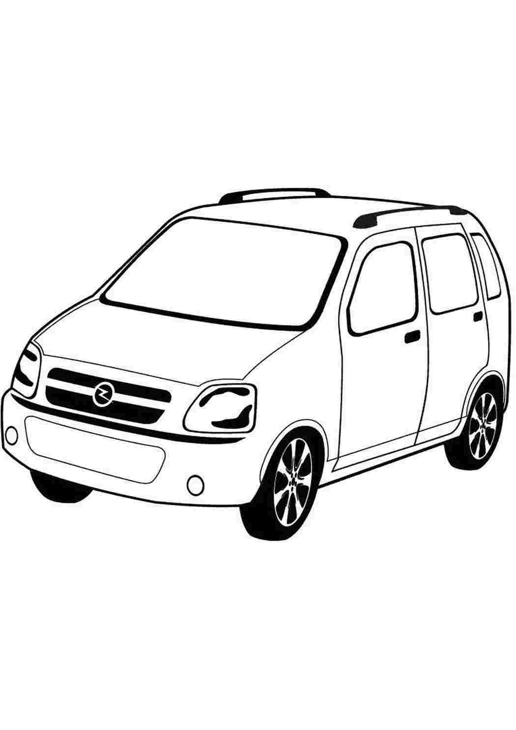 Раскраска Opel Agila- для раскраски мальчиками