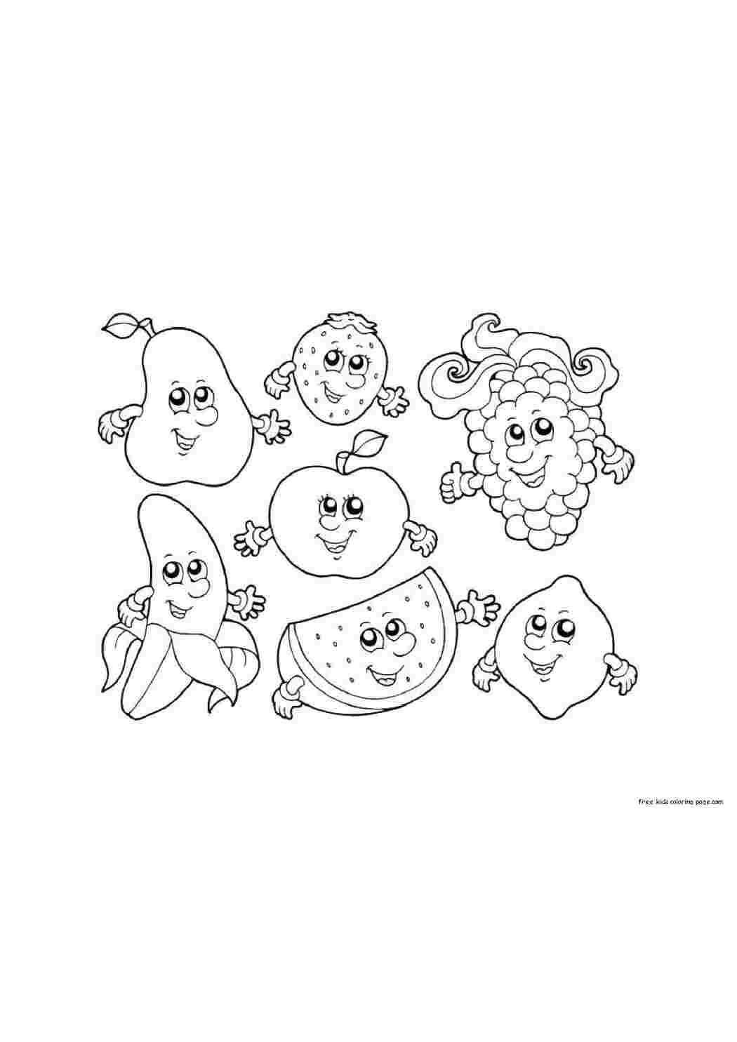 Раскраска Весёленький фрукты