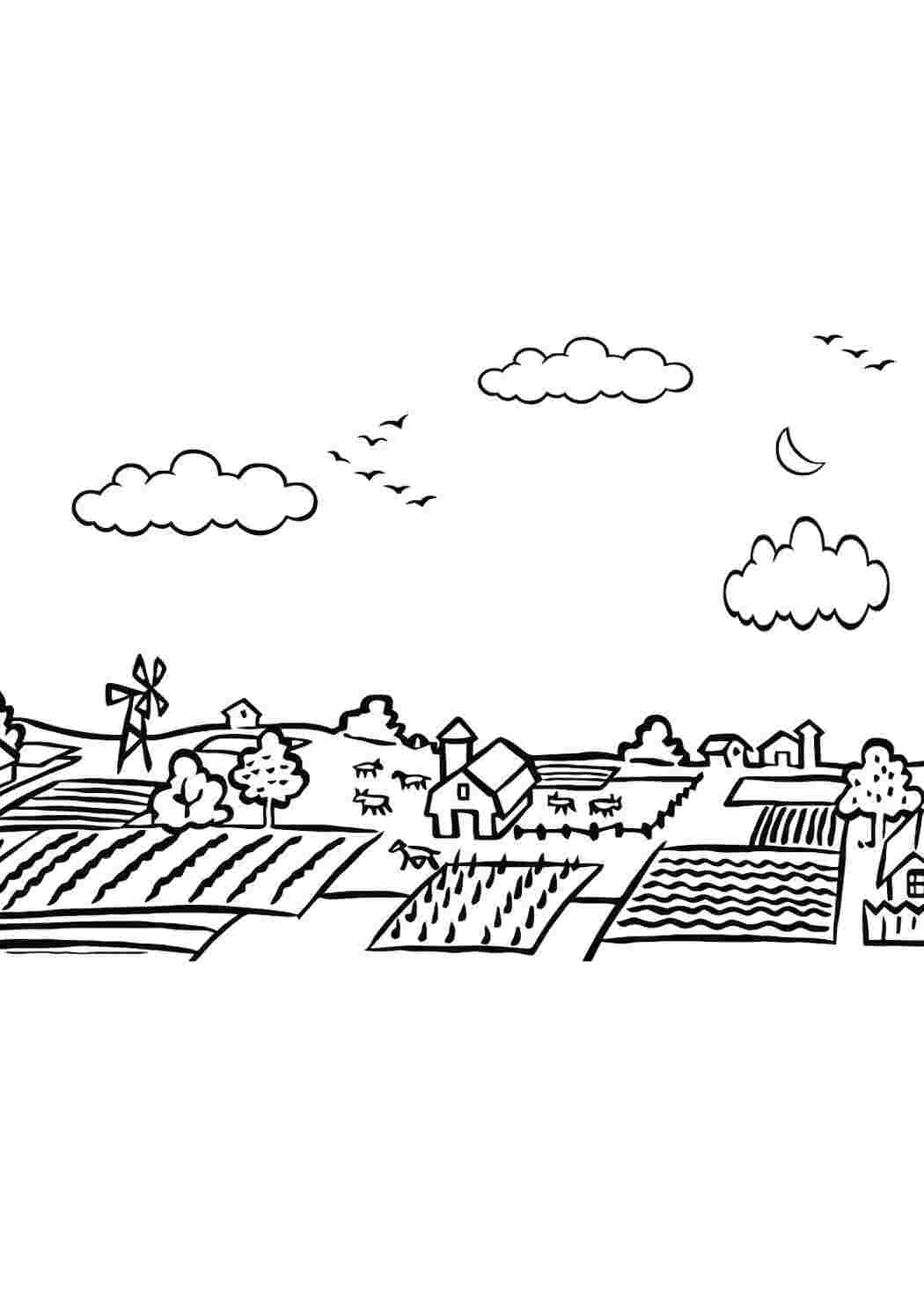 Раскраска Пейзаж