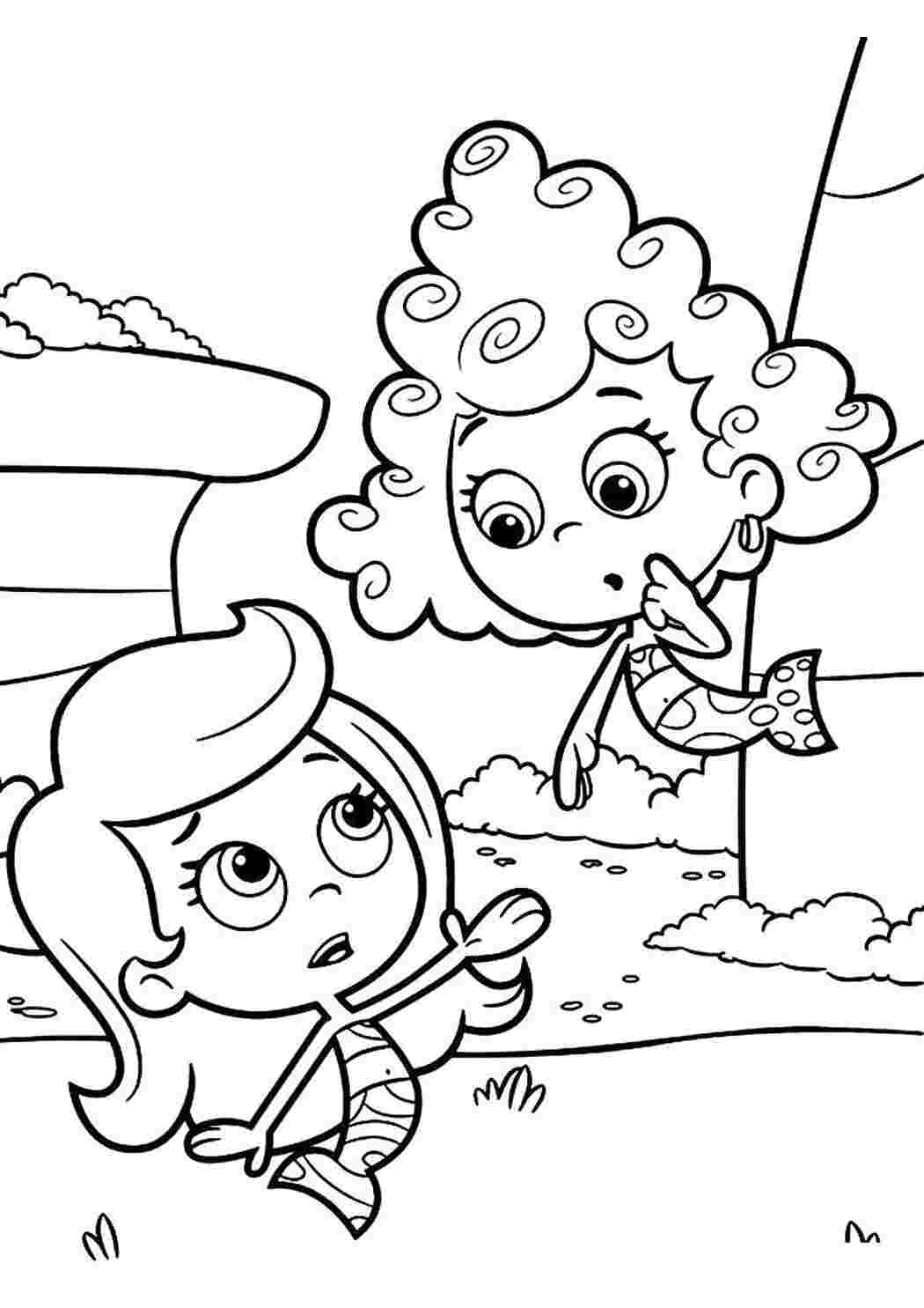 Раскраска Умные раскраски- Гуппи и пузырьки- для самых маленьких