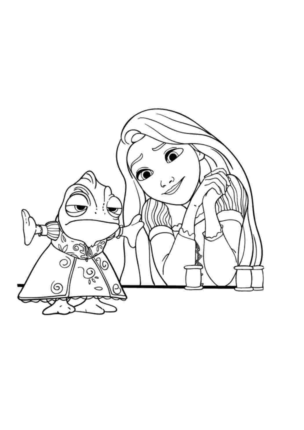 Раскраска Рапунцель веселится