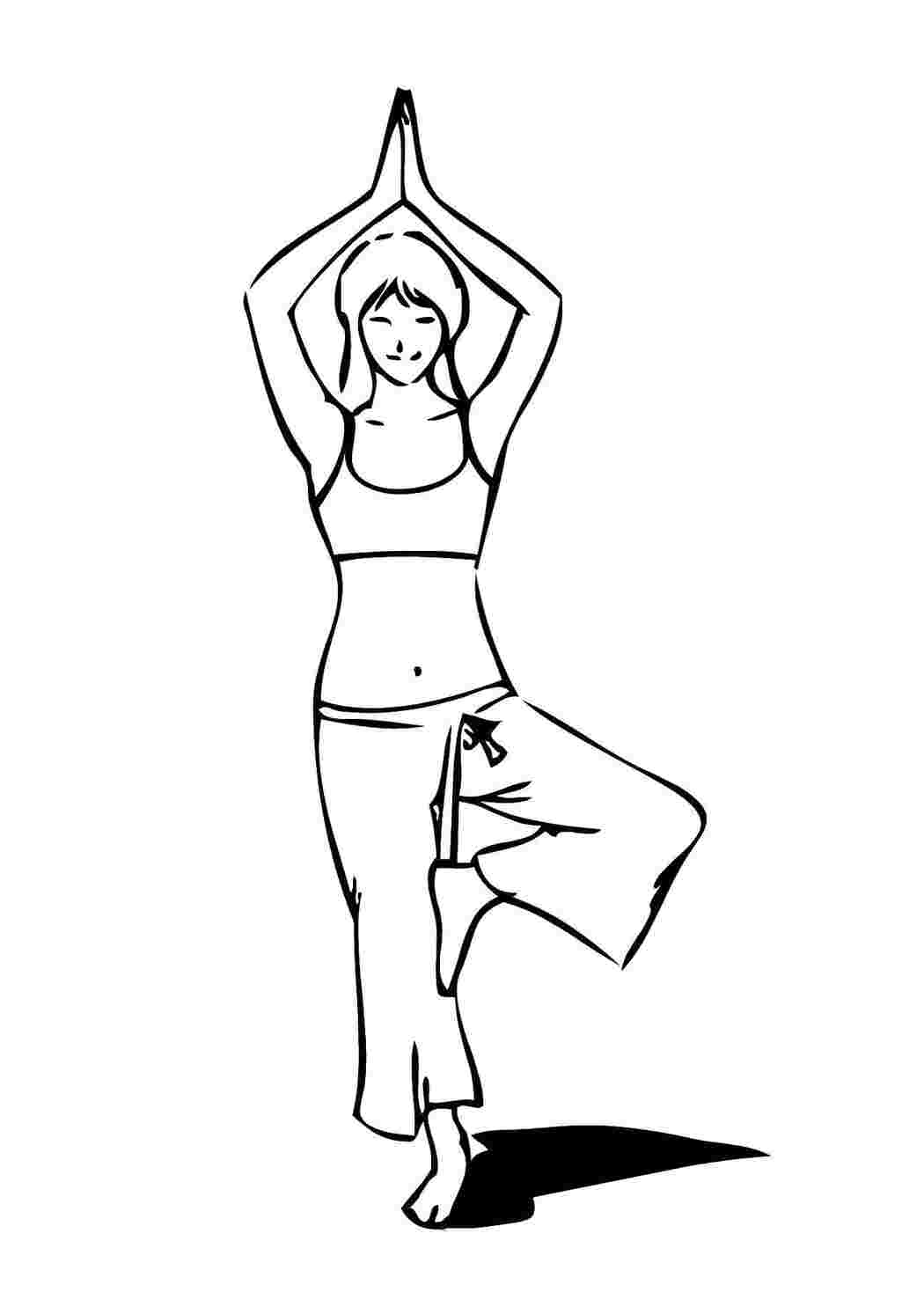 Раскраска Поза из йоги