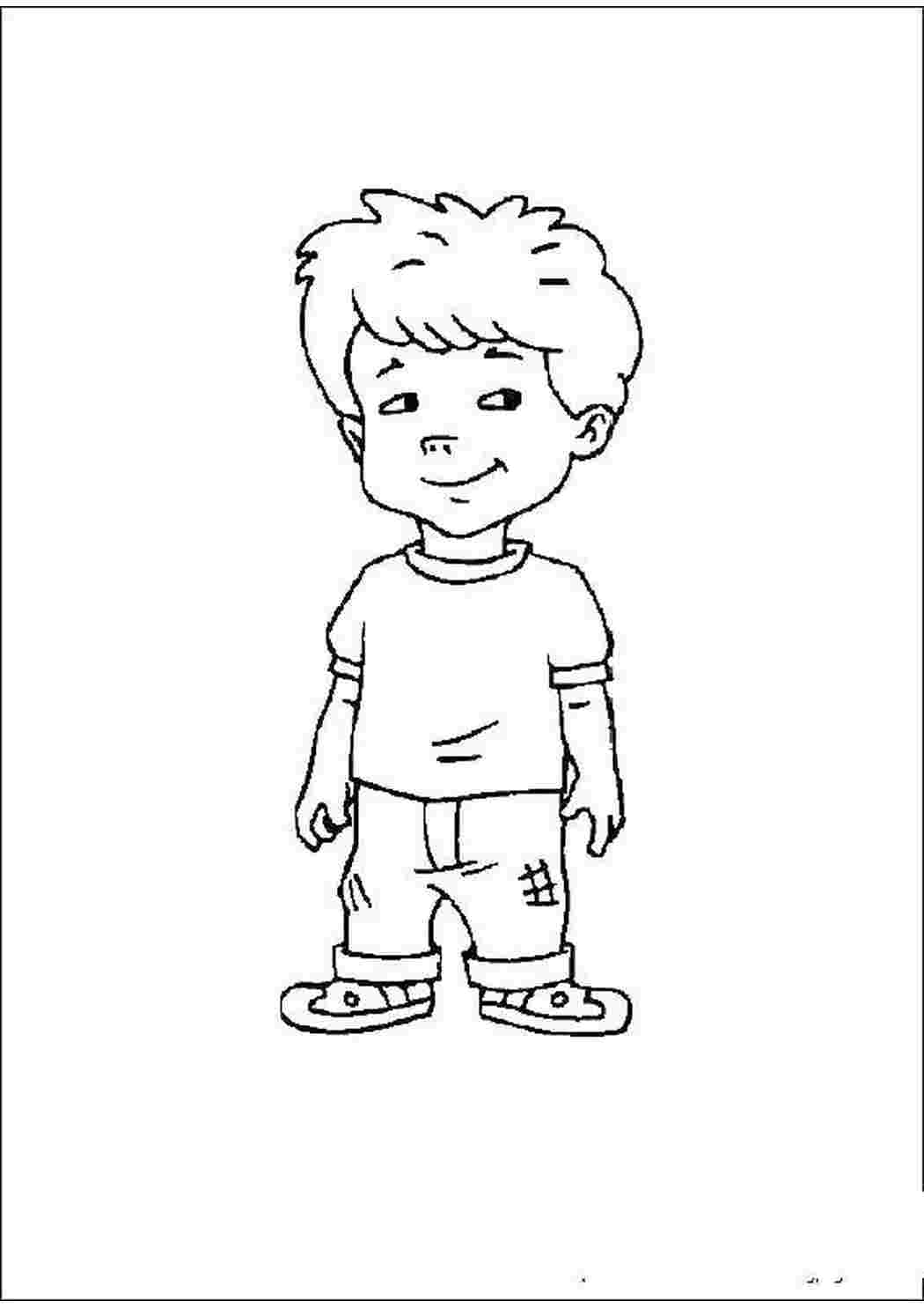 Контурное изображение мальчика