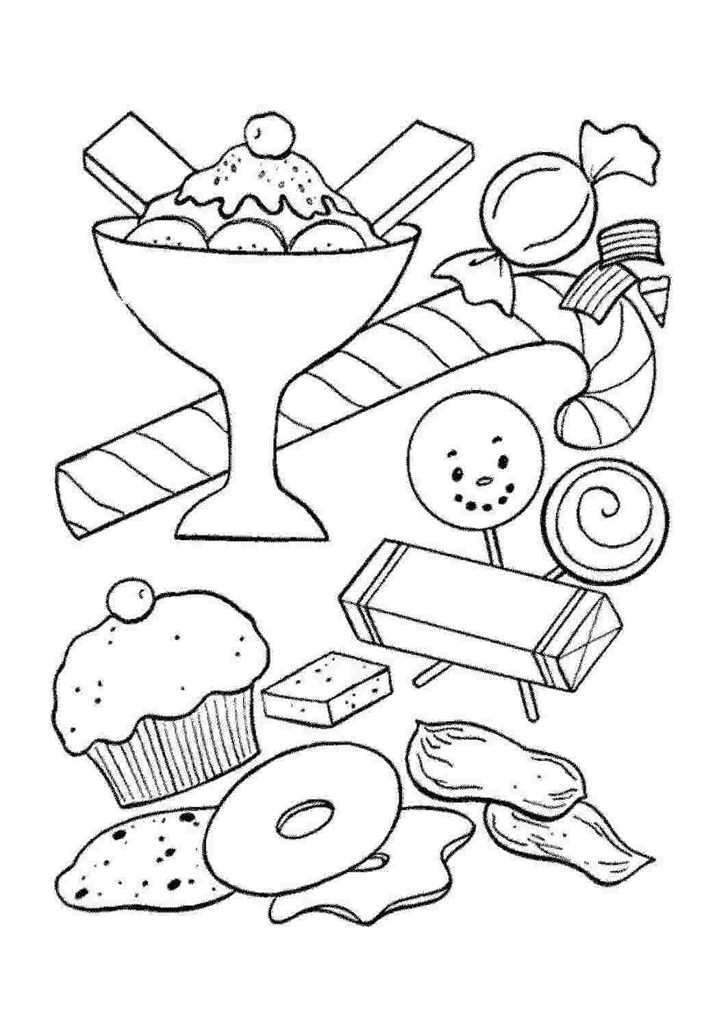 Раскраска Сладости