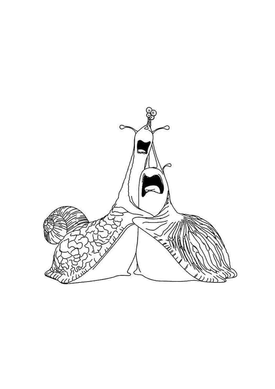 Раскраска Испуганные улитки