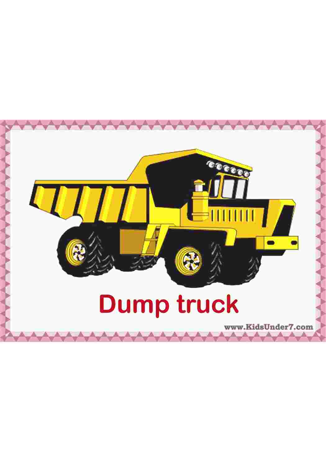 Раскраска карточки транспорта машин тракторов