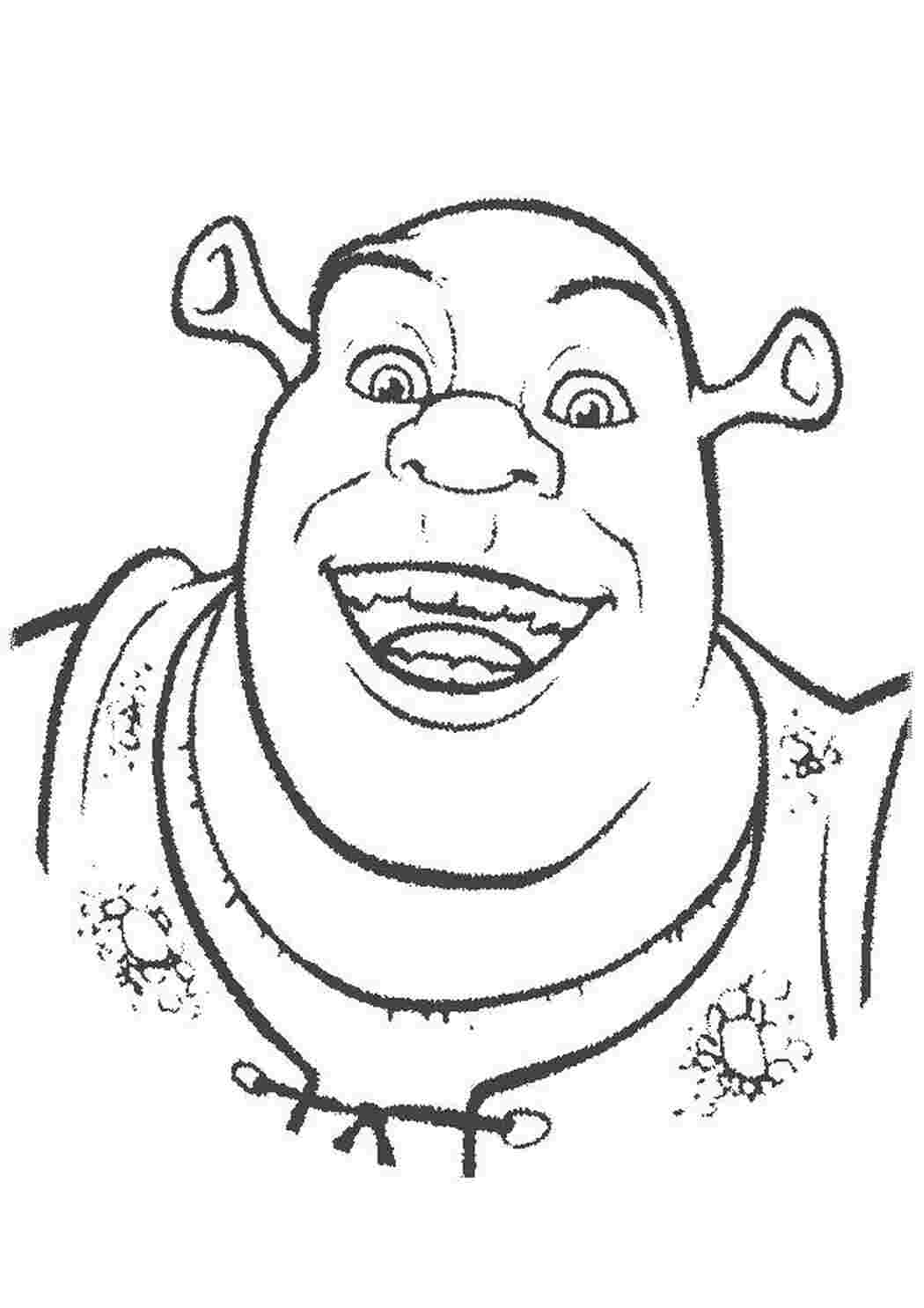 Раскраска Шрек улыбается