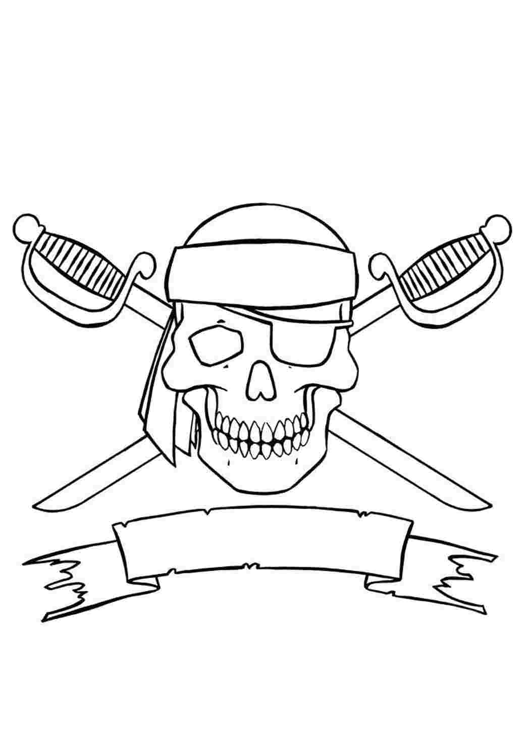 Раскраска Пиратское знамя