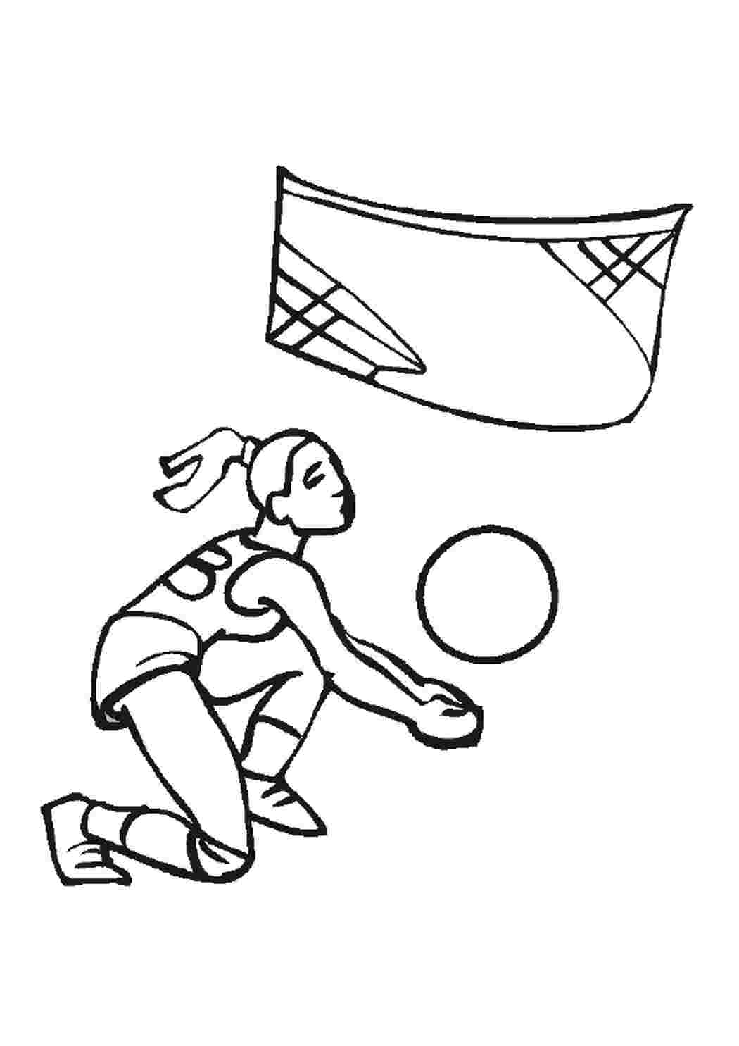 Раскраска волейболист с мячом