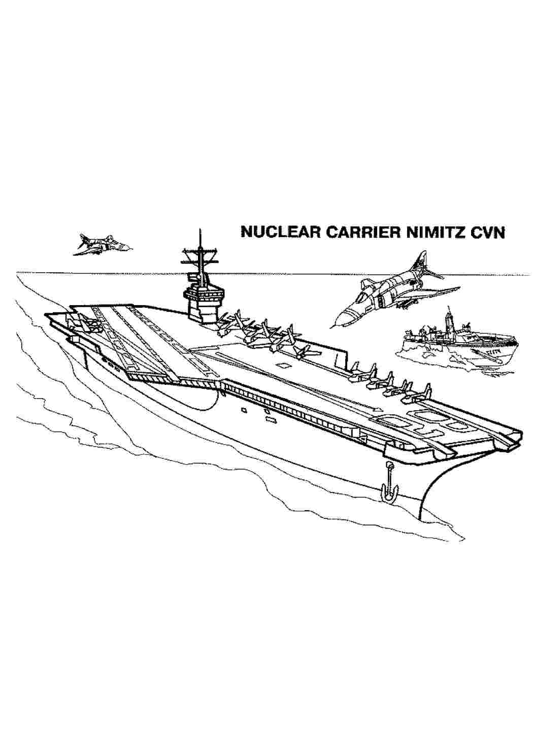 Раскраска Авианосец нимиц