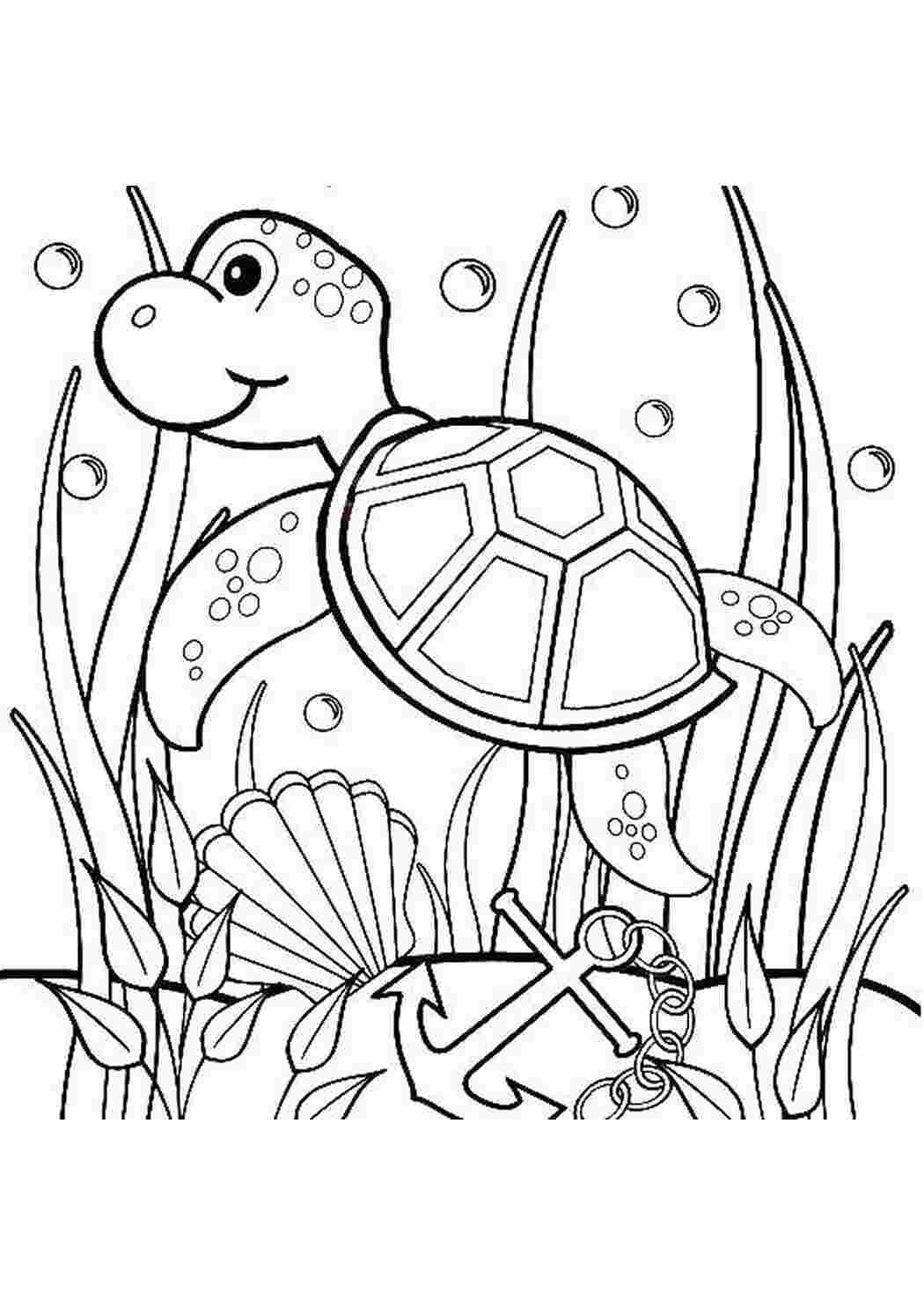 Черепаха в аквариуме рисунок детский