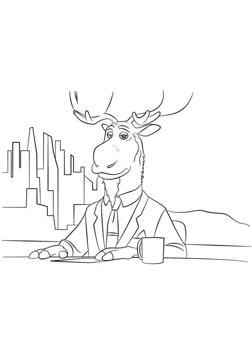 Раскраска лось