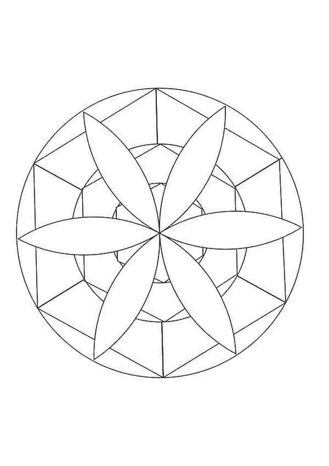 Рисование геометрического орнамента в круге