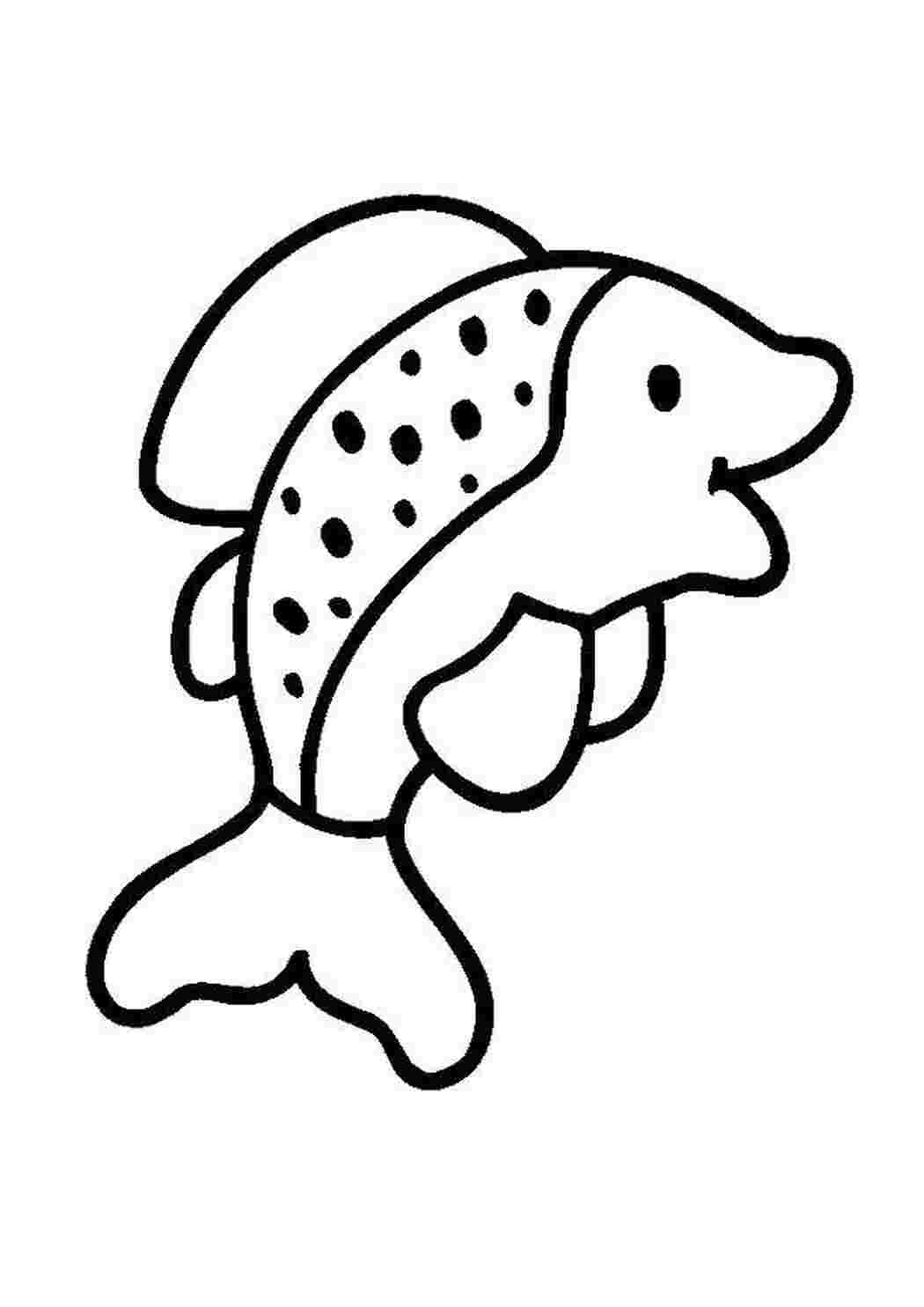 Морская рыба раскраска для малышей