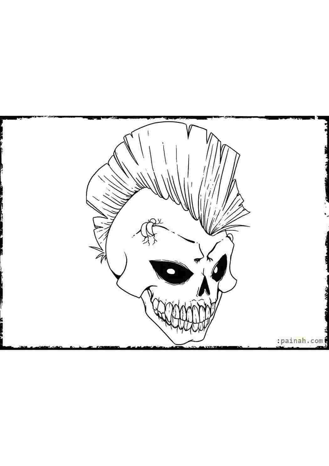 Раскраска Иракез на черепе