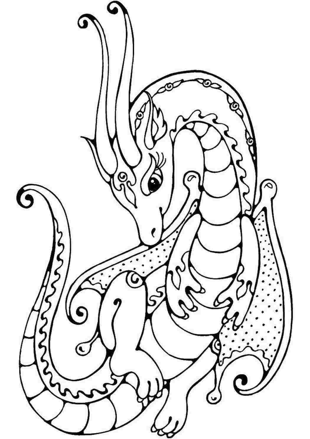 Раскраска Изящная дракониха