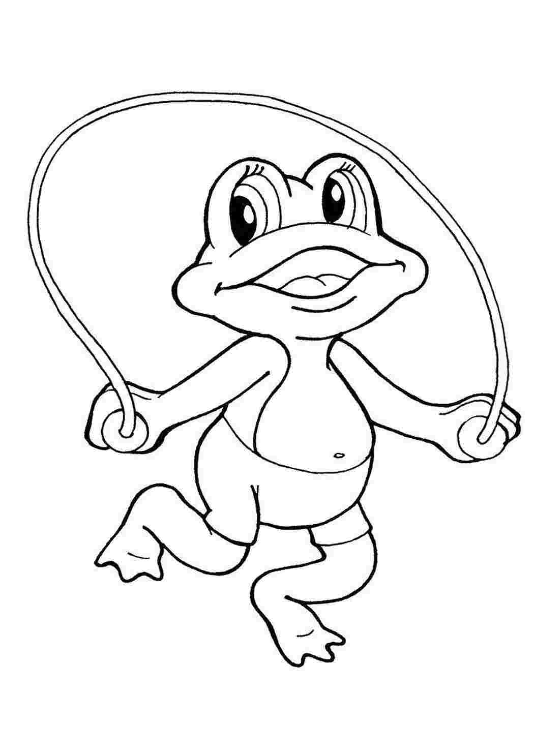 Раскраска Лягушка со скакалкой